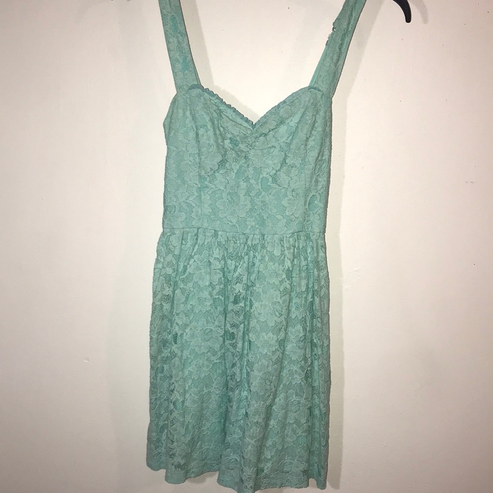Blue Hollister Floral-Lace Dress